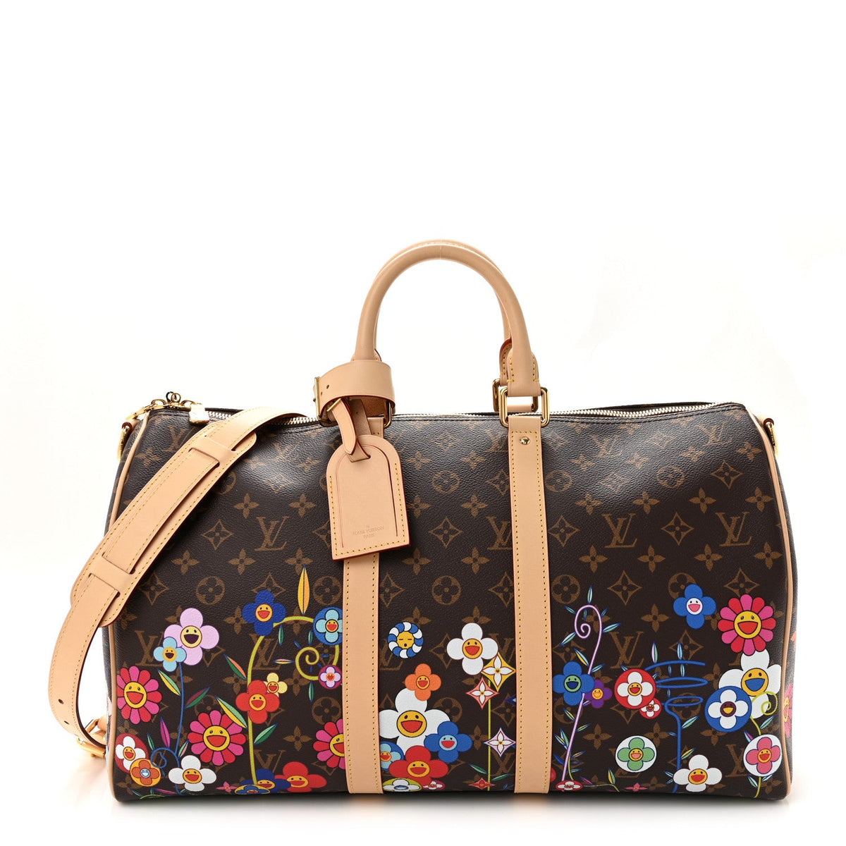 LV X TM Monogram Flowers Keepall Bandouliere 45