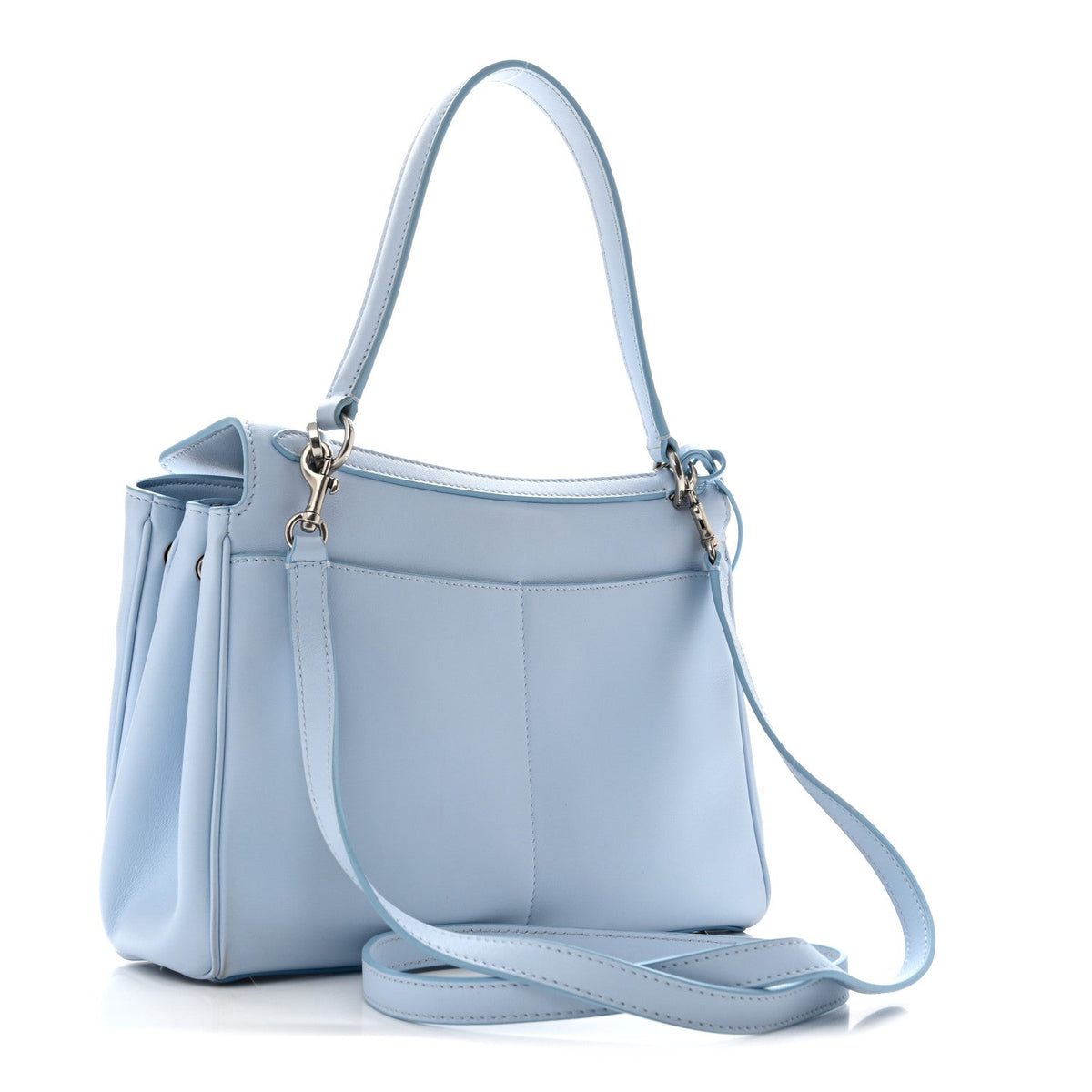 Natural Smooth Calfskin Small Rodeo Top Handle Handbag Cloudy Blue