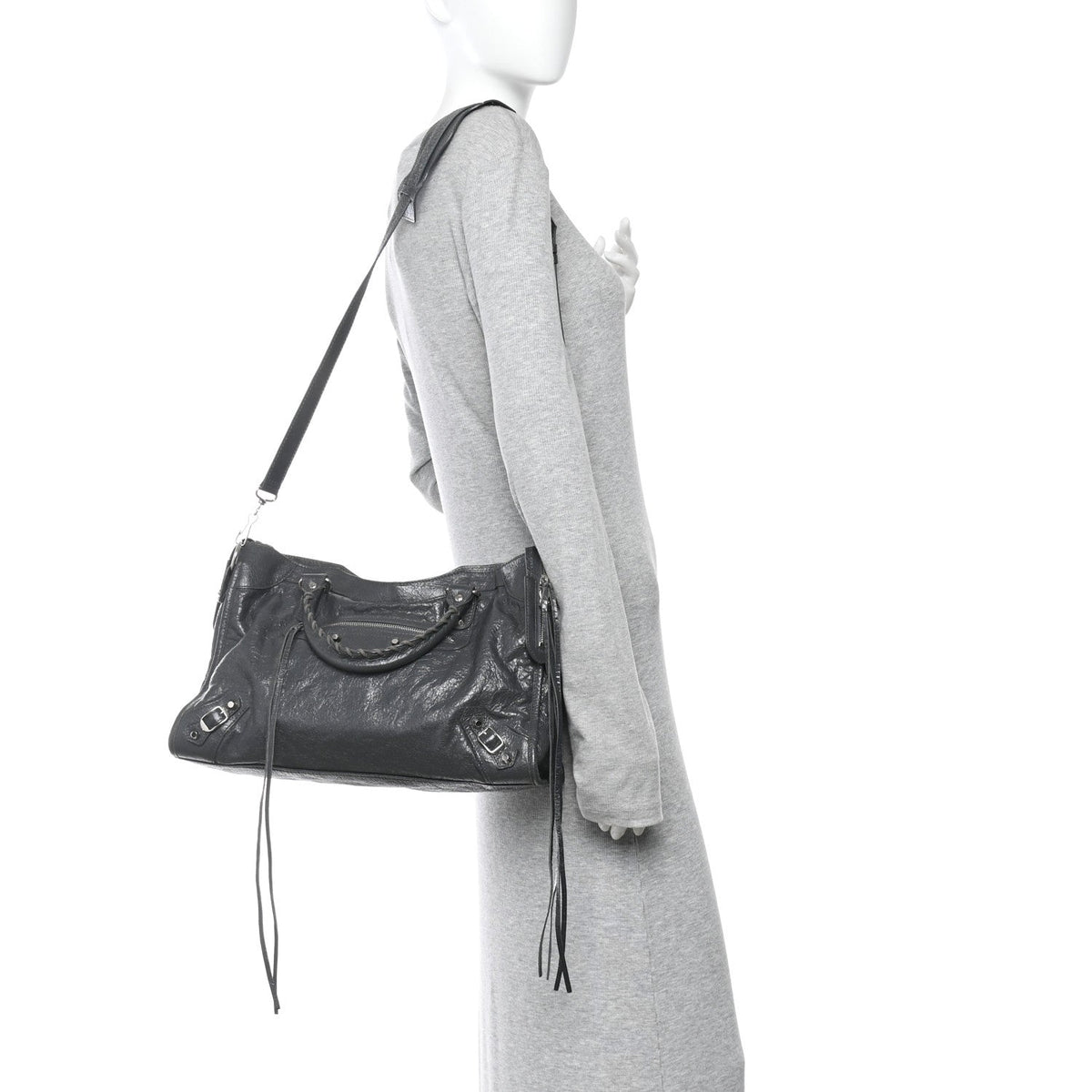 Agneau Classic Silver Hardware City Gris Fossile