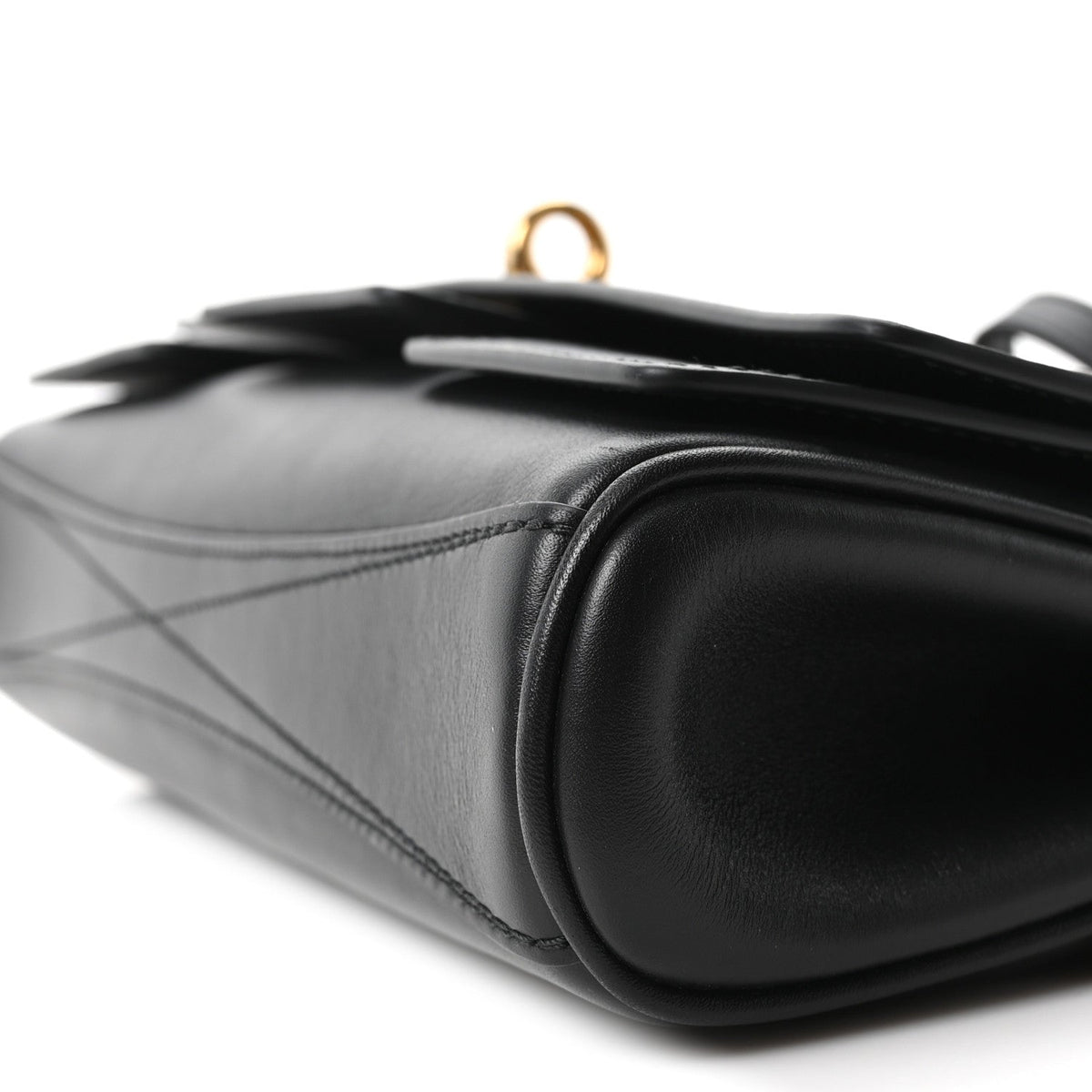 Smooth Calfskin Small Bel Air Clutch On Strap Black