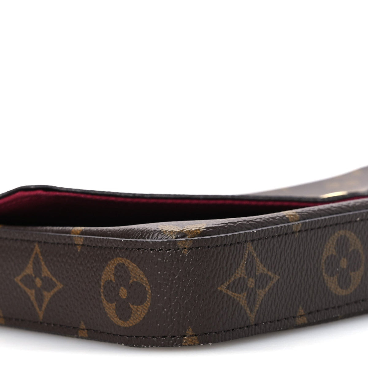 Monogram Pochette Felicie Chain Wallet Fuchsia