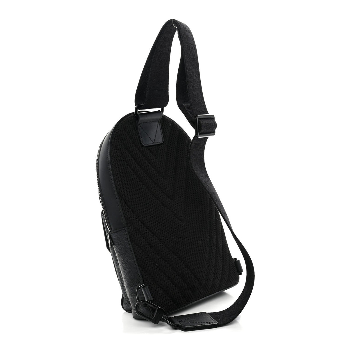 Grained Cowhide Aerogram Pilot Slingbag Black