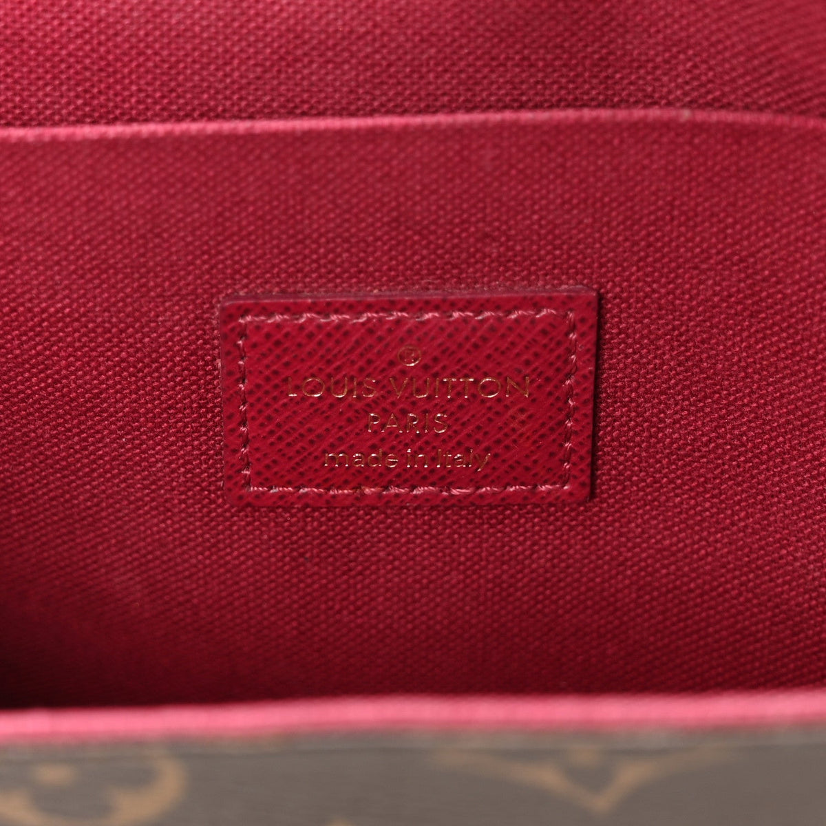 Monogram Pochette Felicie Chain Wallet Fuchsia