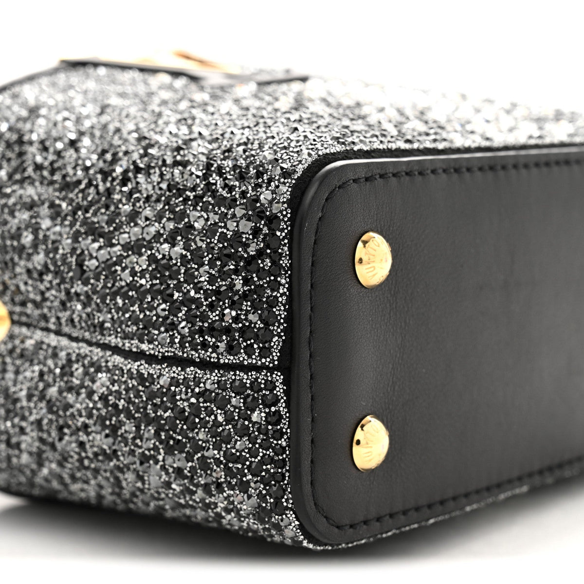 Crystal Cowhide Nano Capucines Silver Black