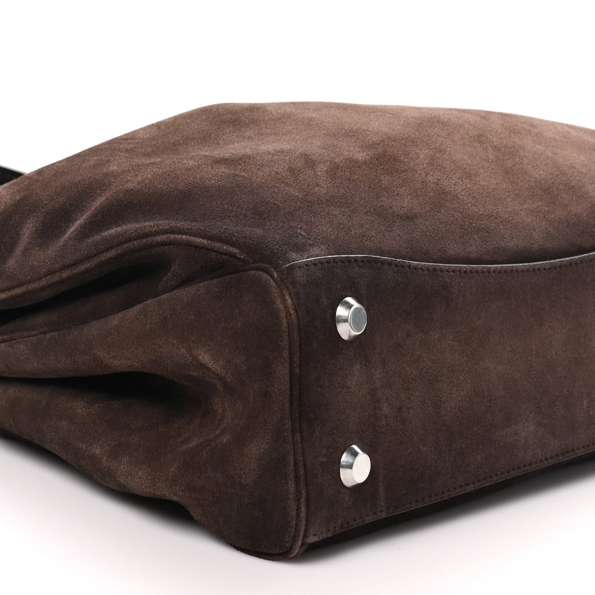 Waxed Suede Calfskin Medium Rodeo Top Handle Handbag Light Espresso