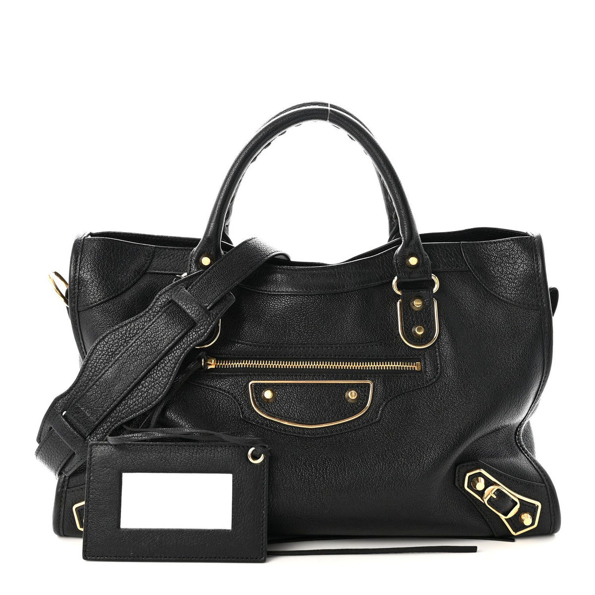 Chevre Gold Metallic Edge Hardware City Black