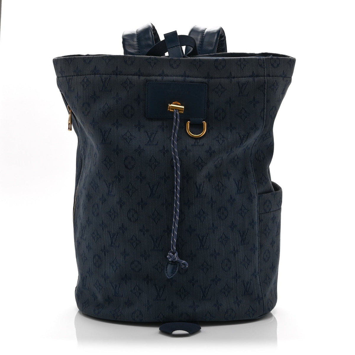 Monogram Denim Chalk Backpack Navy