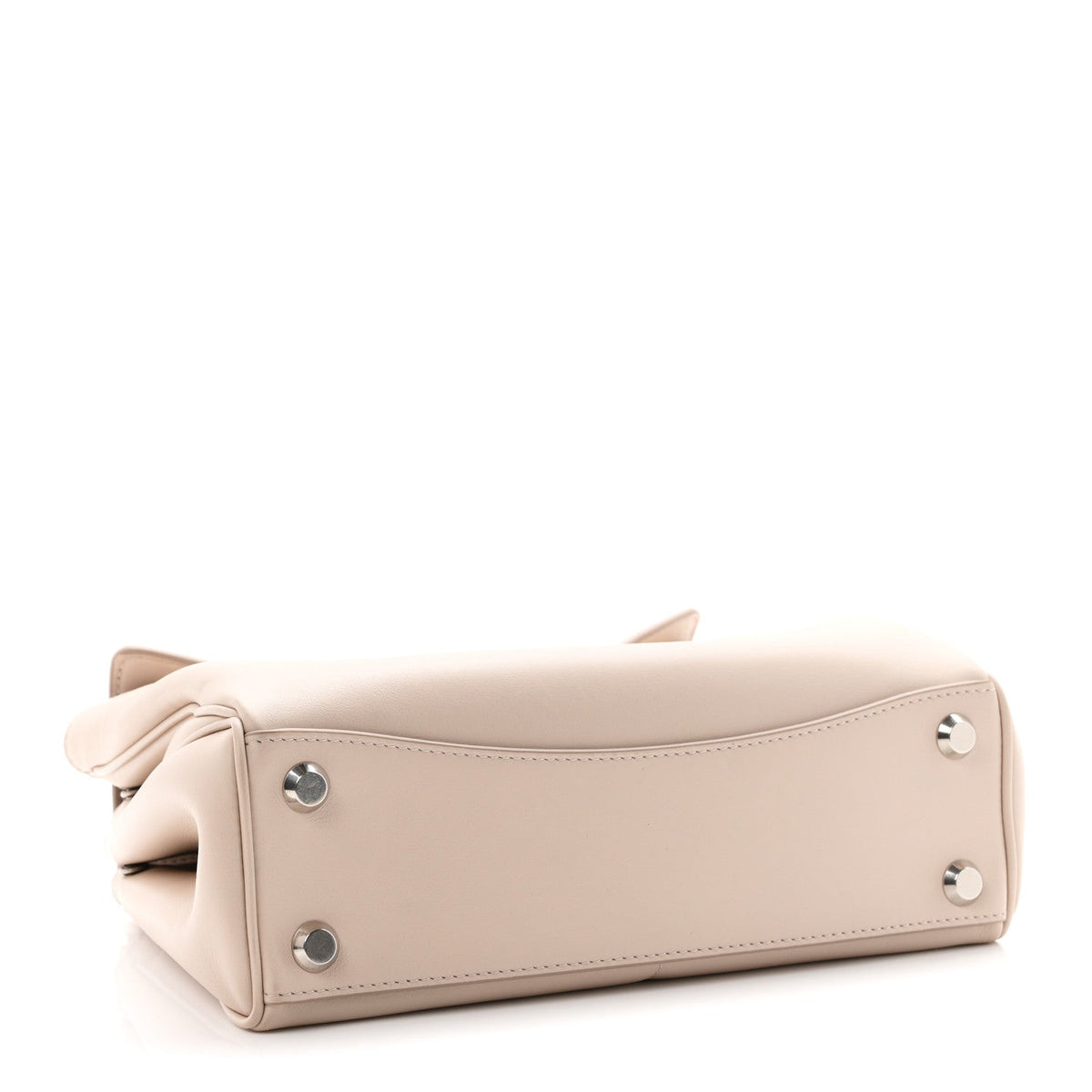 Natural Smooth Calfskin Small Rodeo Top Handle Handbag Almond