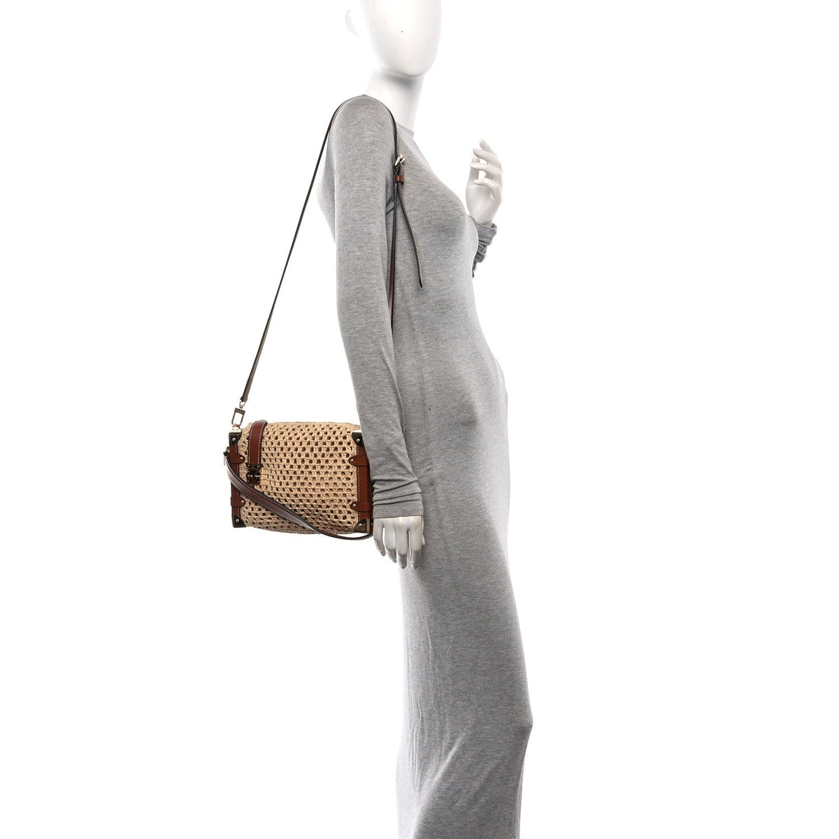 Raffia Side Trunk MM Natural Brown