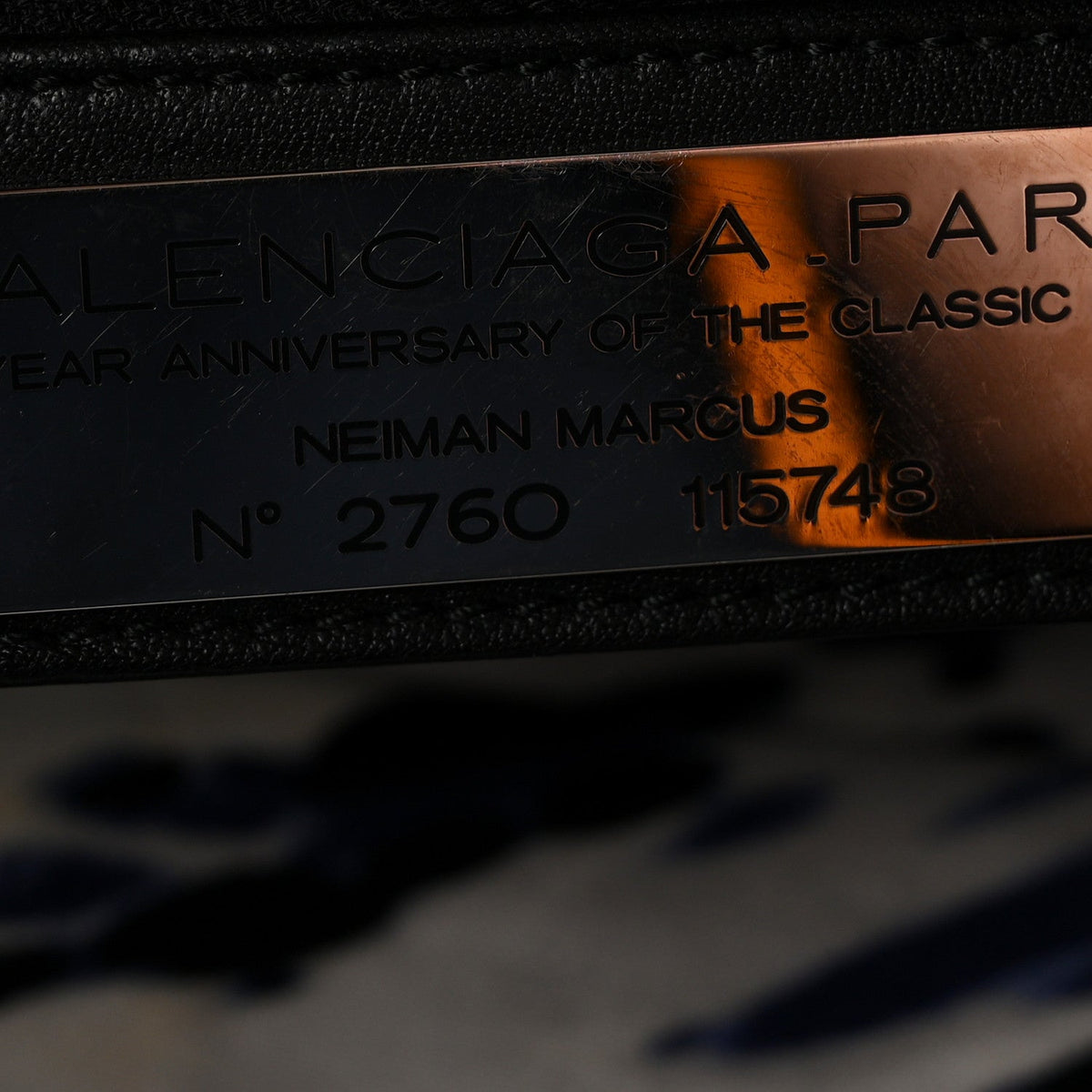 Metallic Craquele Calfskin Classic Hardware City Black
