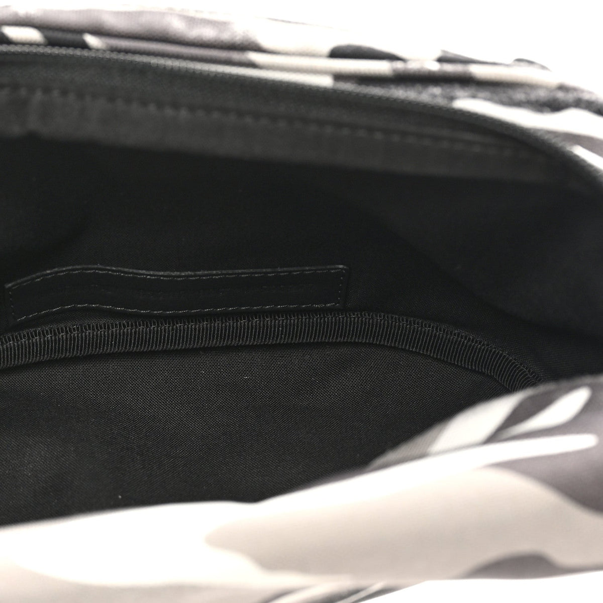 Distressed Nylon Canvas Camo Logo Explorer Beltpack Black White Gray