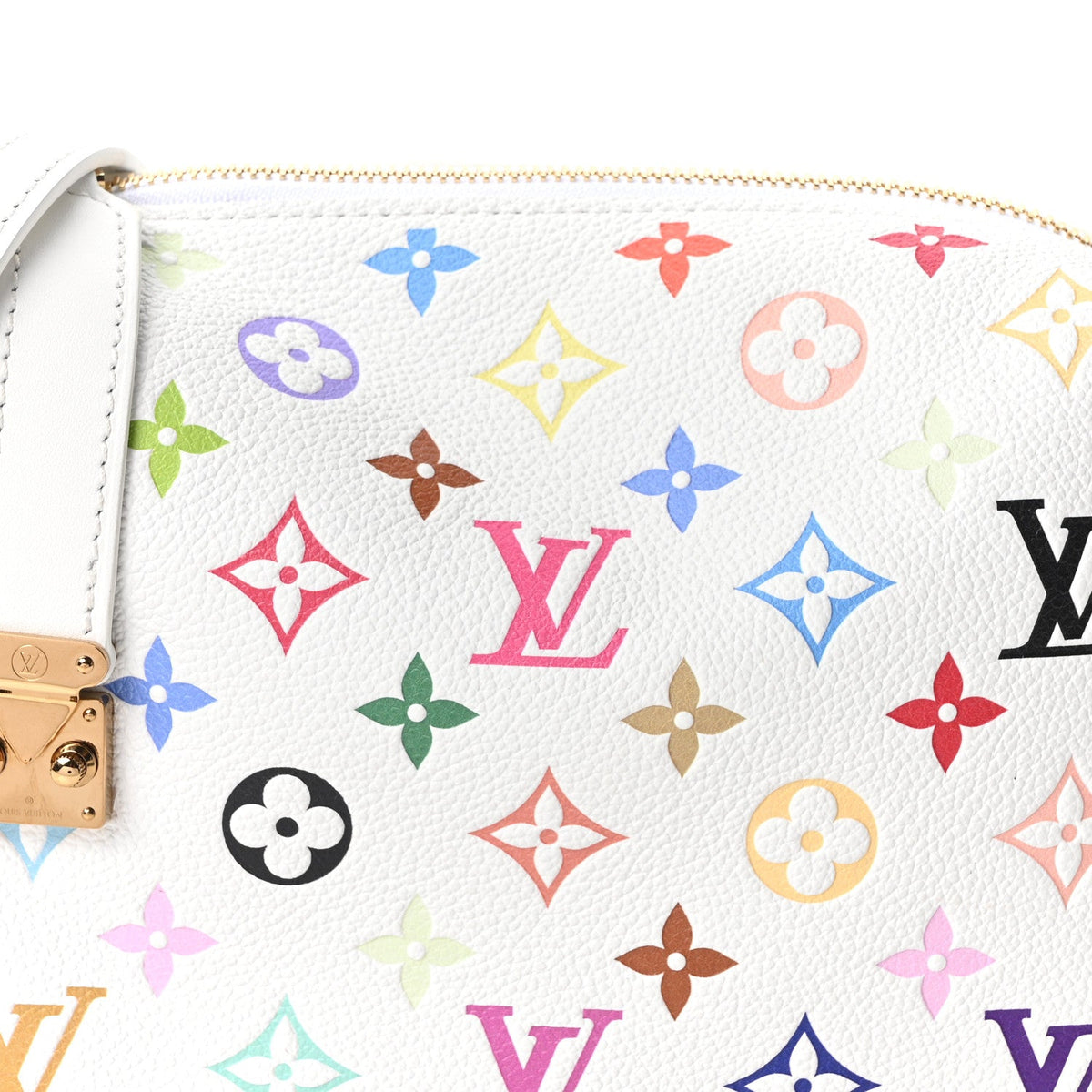 LV x TM Cowhide Monogram Multicolor Side Trunk MM White
