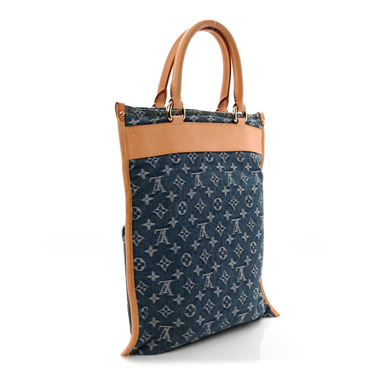 Monogram Denim Sac Plat Blue