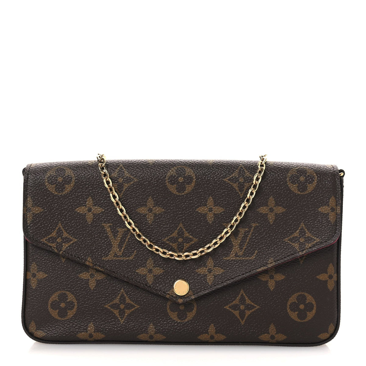 Monogram Pochette Felicie Chain Wallet Fuchsia