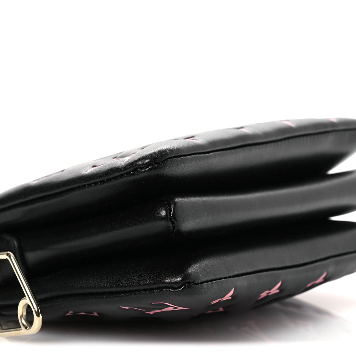 Lambskin Embossed Monogram LV Ski Coussin BB Black Rose