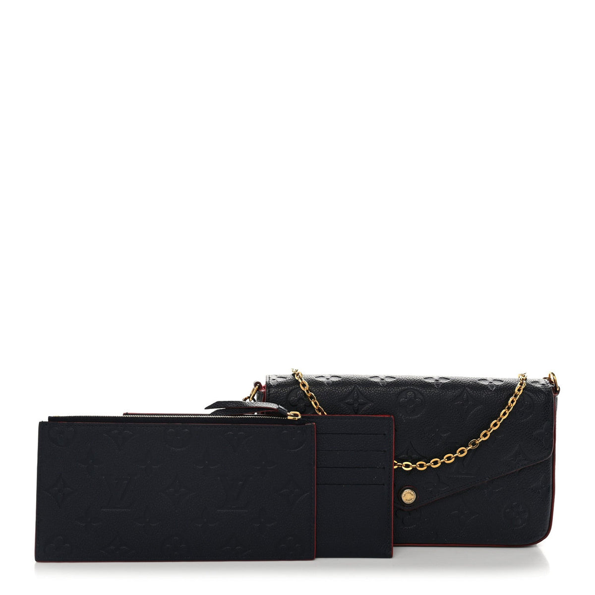 Empreinte Pochette Felicie Chain Wallet Marine Rouge