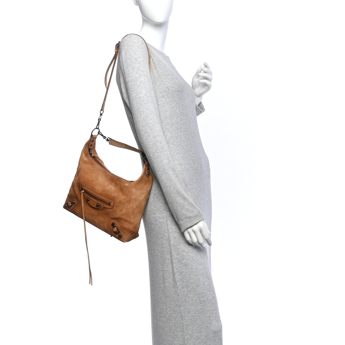 Suede Classic Hardware Small Le City Hobo Bag Camel