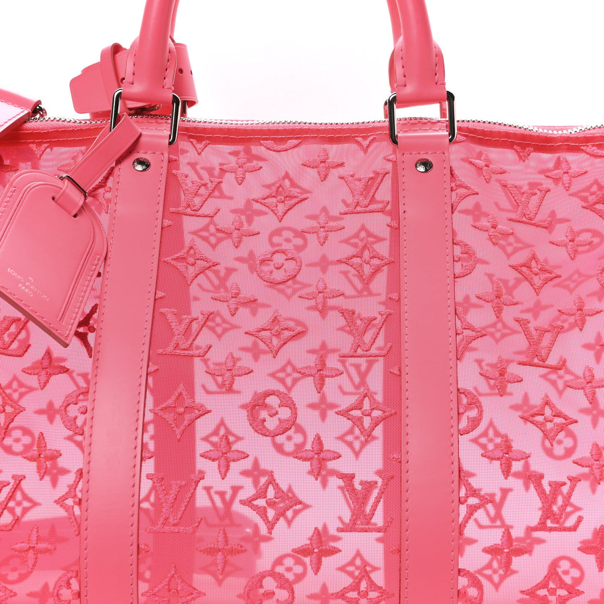 Monogram Fluo See Through Keepall Bandouliere 50 Rose