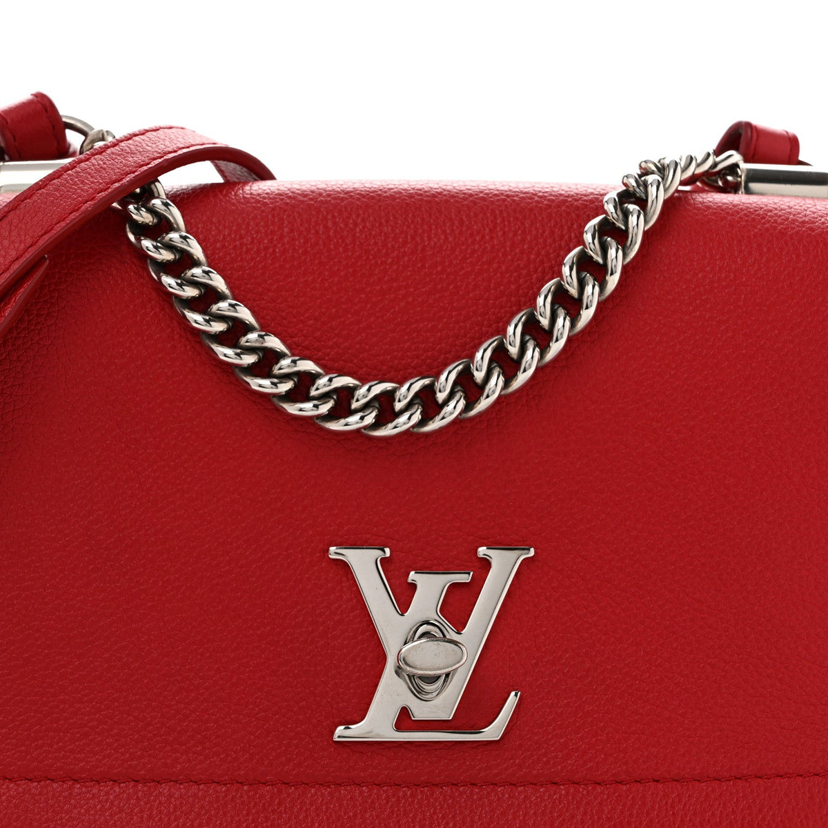 Calfskin Lockme II Chain Bag BB Rubis