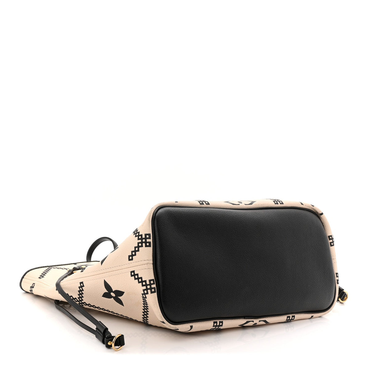 Empreinte Monogram Giant Broderies Neverfull MM Cream Black
