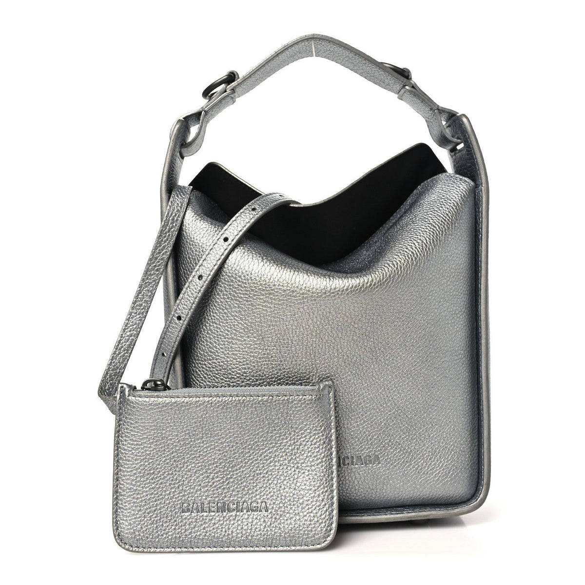 Metallic Calfskin XS Tool 2.0 North-South Tote Silver