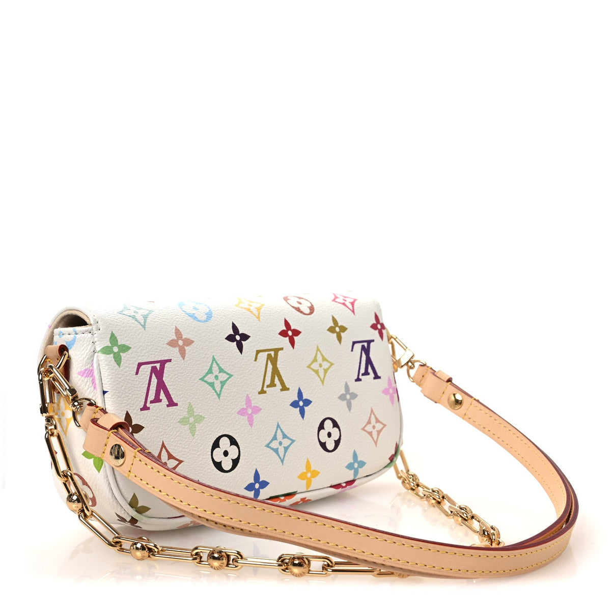 LV X TM Monogram Multicolor Ivy Wallet On Chain White