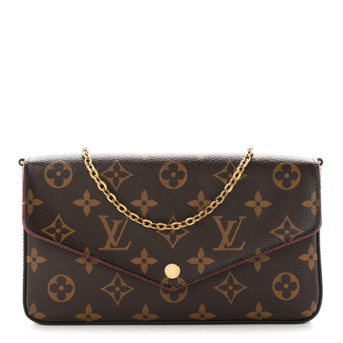 Monogram Pochette Felicie Chain Wallet Fuchsia