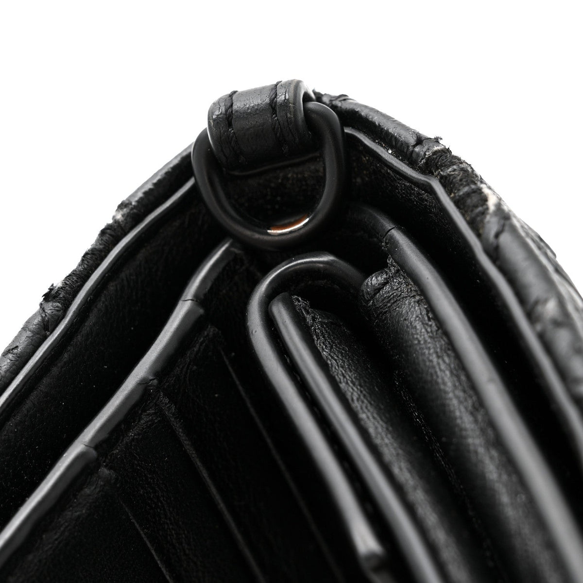Faux Calfskin Fabric Sneakerhead Crossbody Wallet Black