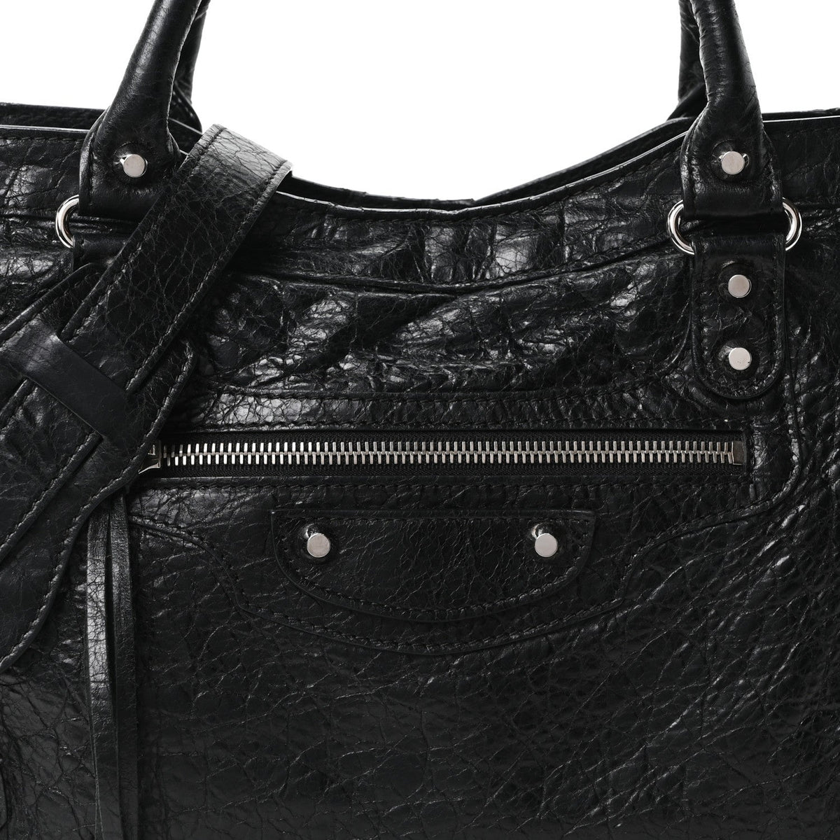Agneau Classic Silver Hardware City Black