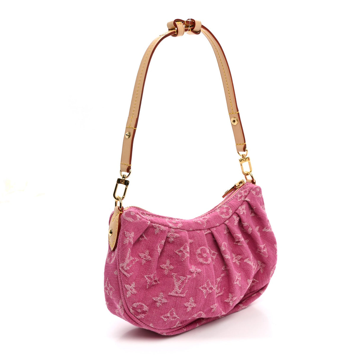 Monogram Denim Pochette Valley Fuchsia