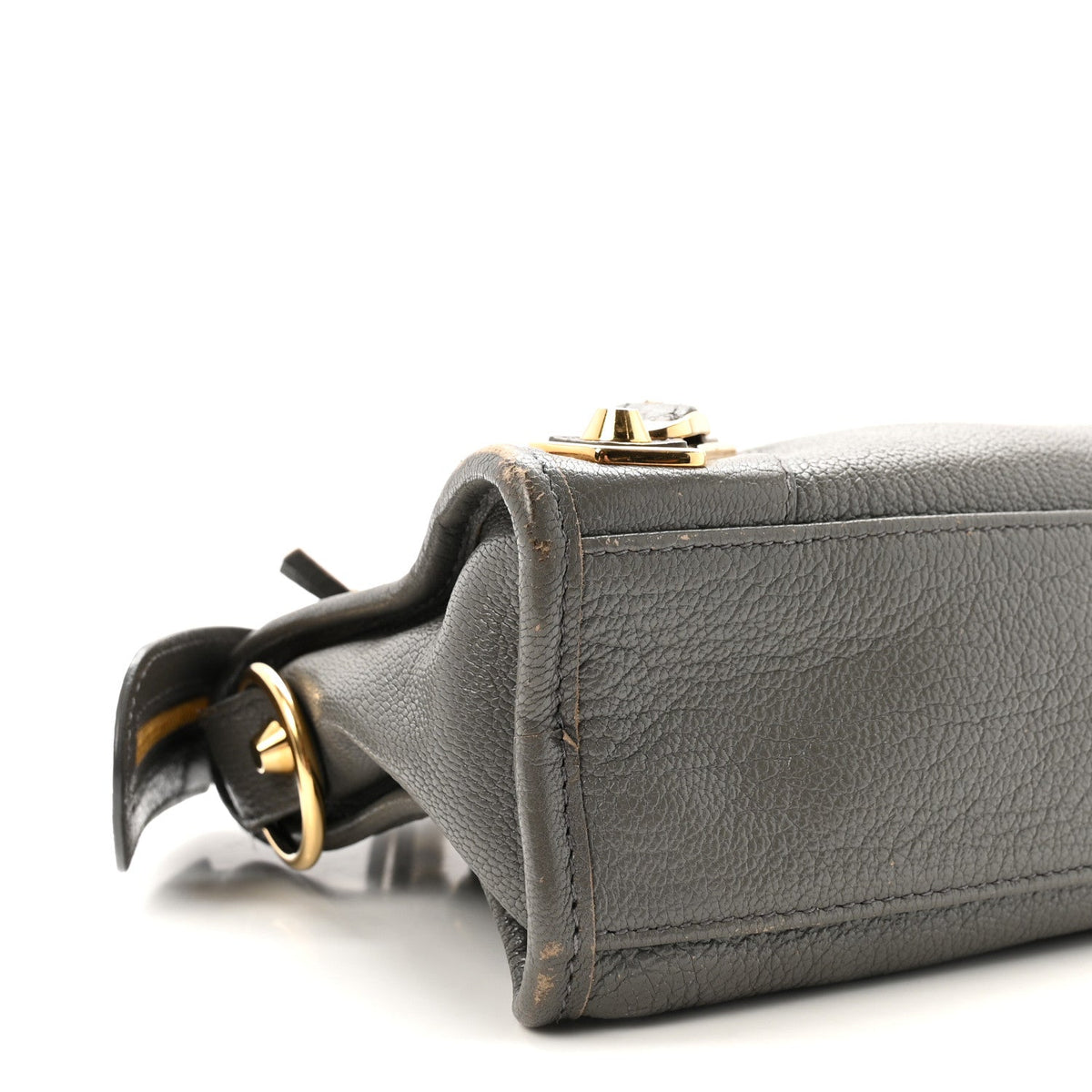 Chevre Gold Metallic Edge Hardware Mini City Gris Acier
