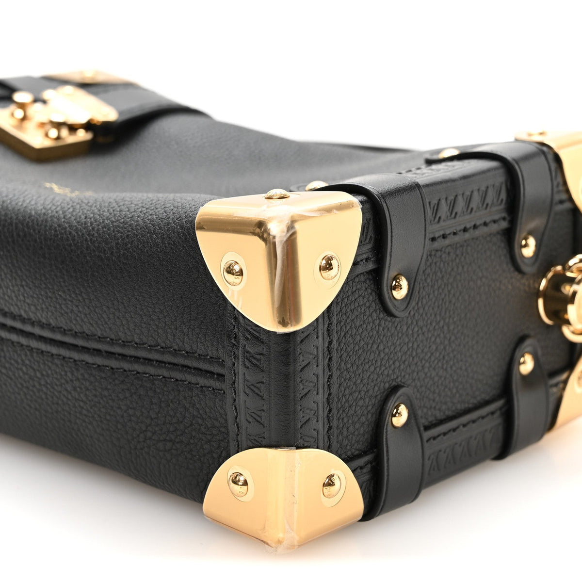 Grained Calfskin Side Trunk PM Black