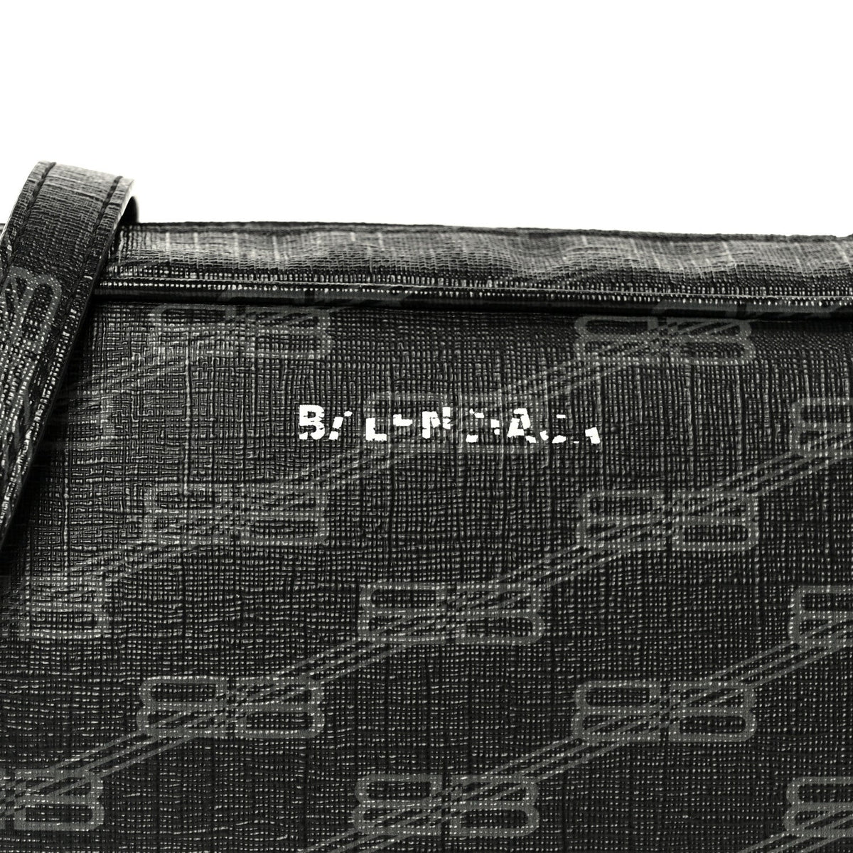 Coated Canvas BB Monogram Medium Signature Camera Bag Black Grey