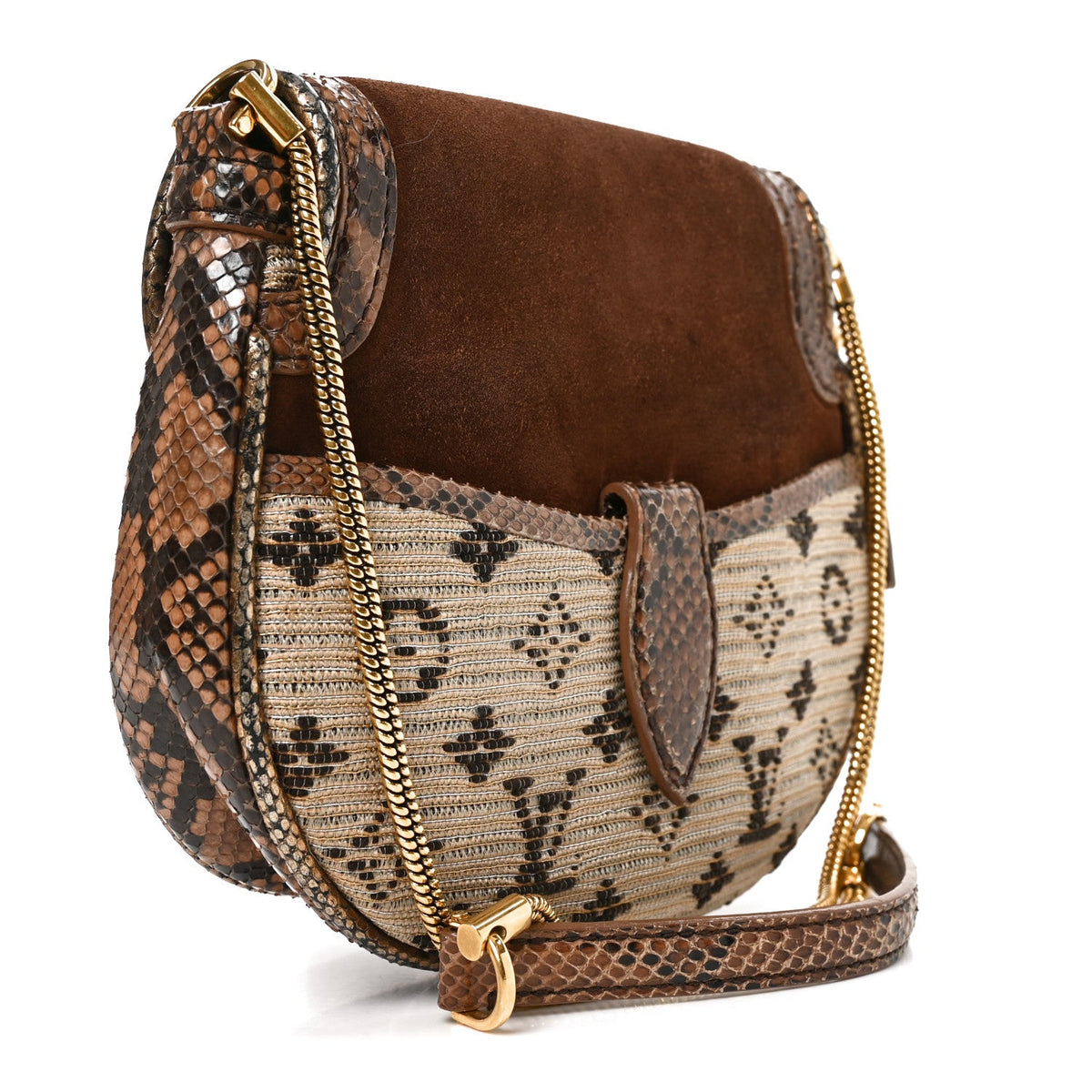 Snakeskin Suede Monogram Empire Ponant Marron