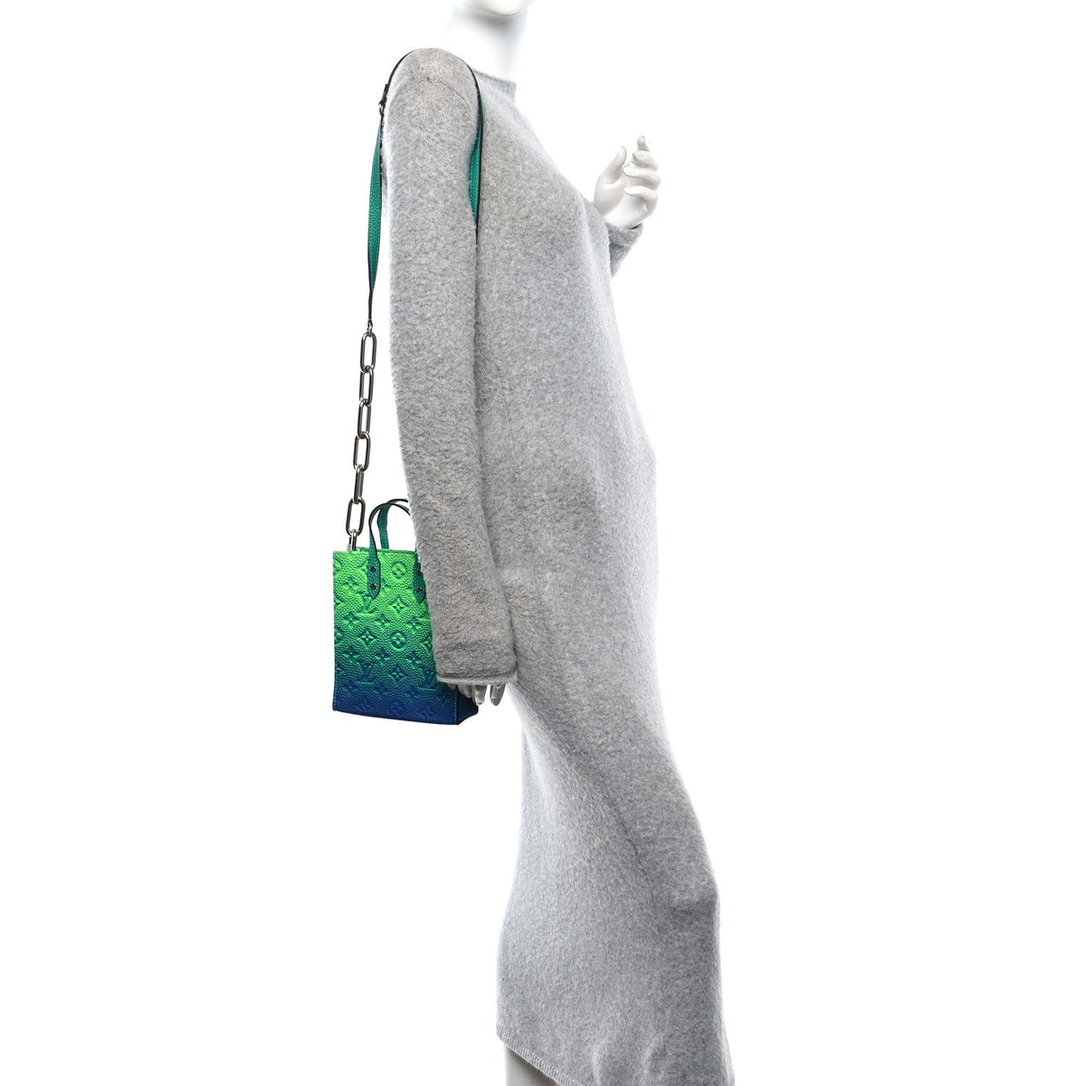 Taurillon Illusion Sac Plat XS Bleu Vert