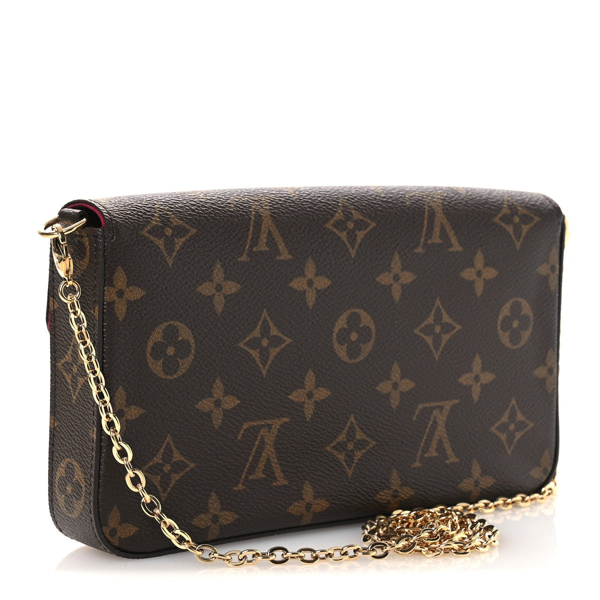 Monogram Pochette Felicie Chain Wallet Fuchsia