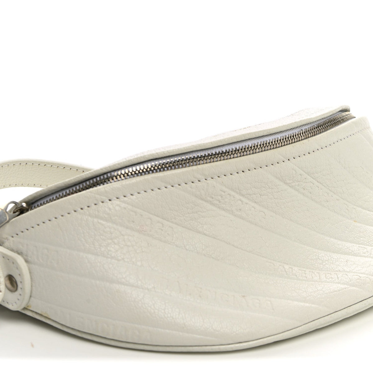 Shiny Goatskin Allover Logo Embossed XXS Souvenir Belt Bag White