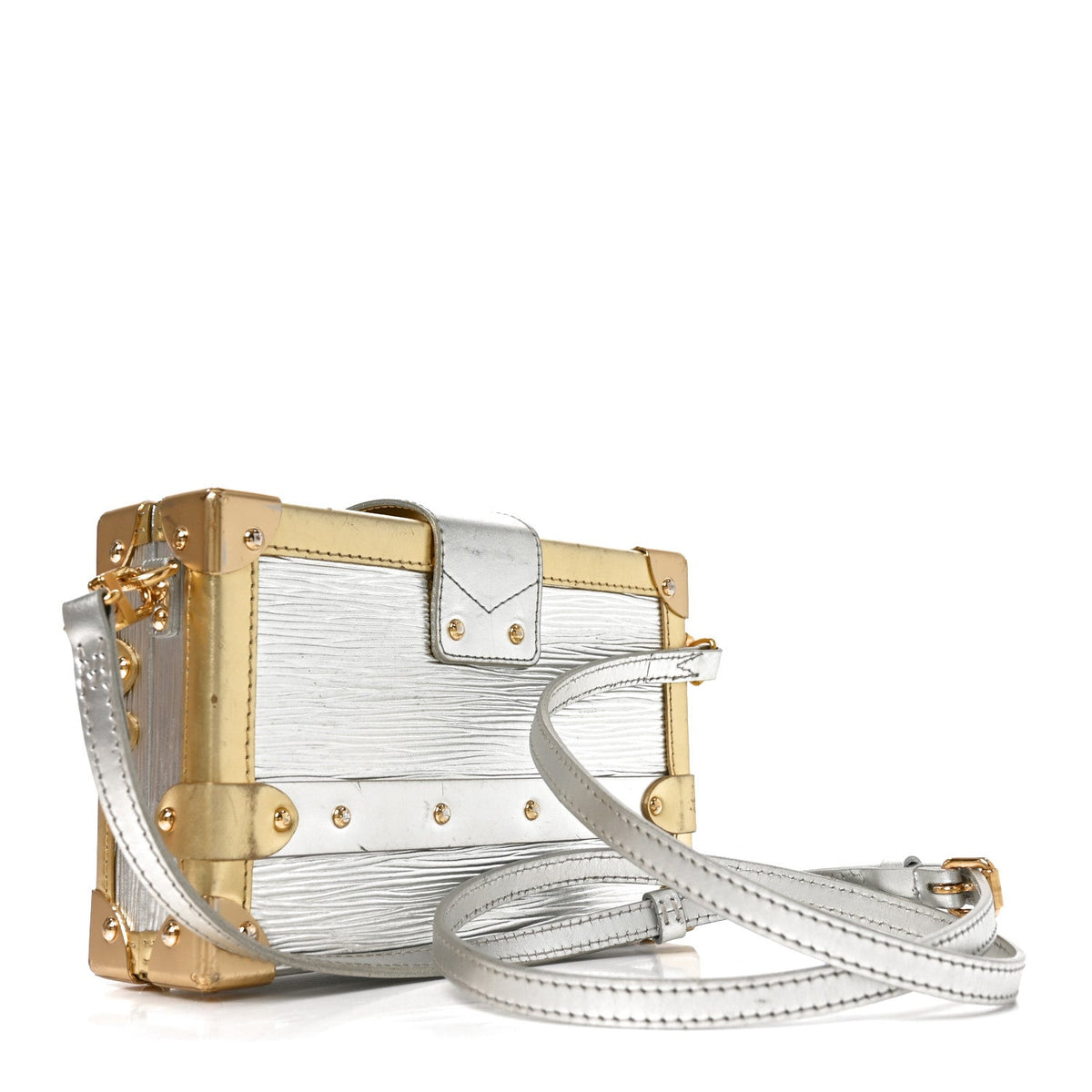 Metallic Epi Petite Malle Silver