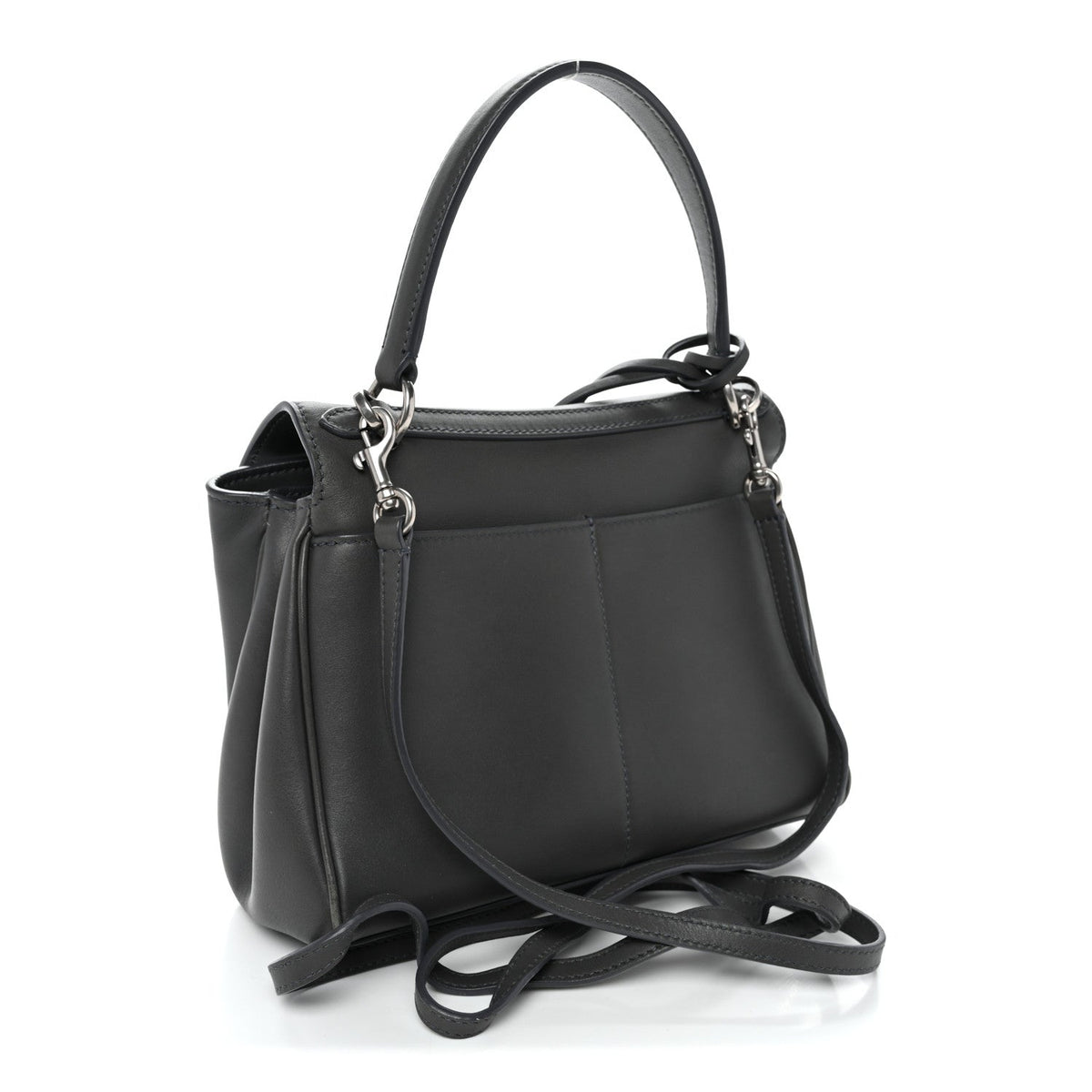 Natural Smooth Calfskin Mini Rodeo Top Handle Handbag Grey