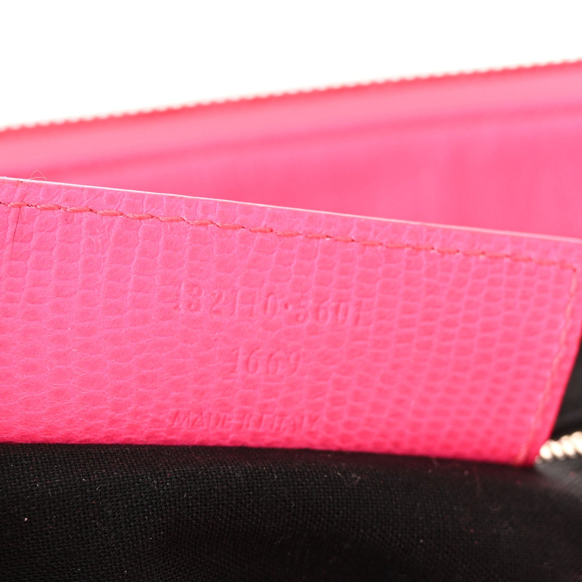 Calfskin Lizard Embossed Silver Hardware Work Rose Fluo