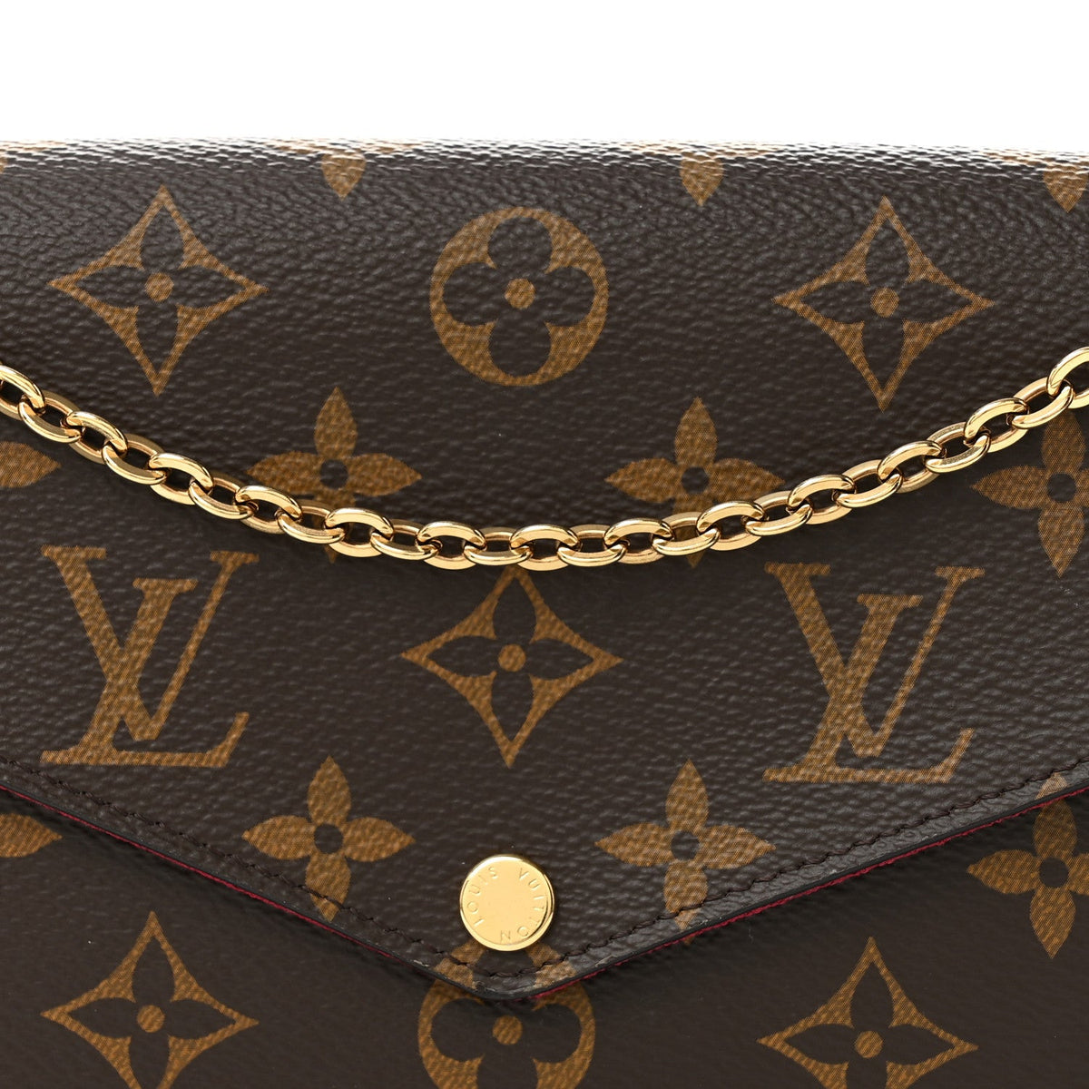 Monogram Pochette Felicie Chain Wallet Fuchsia