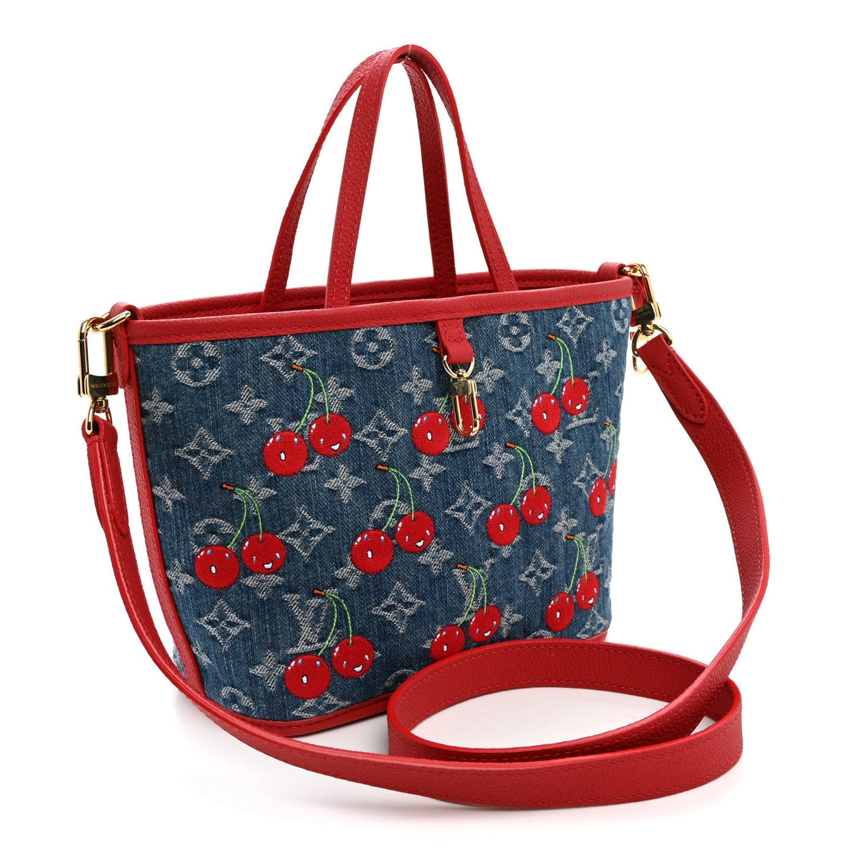 LV X TM Monogram Denim Cerises Neverfull Inside Out BB