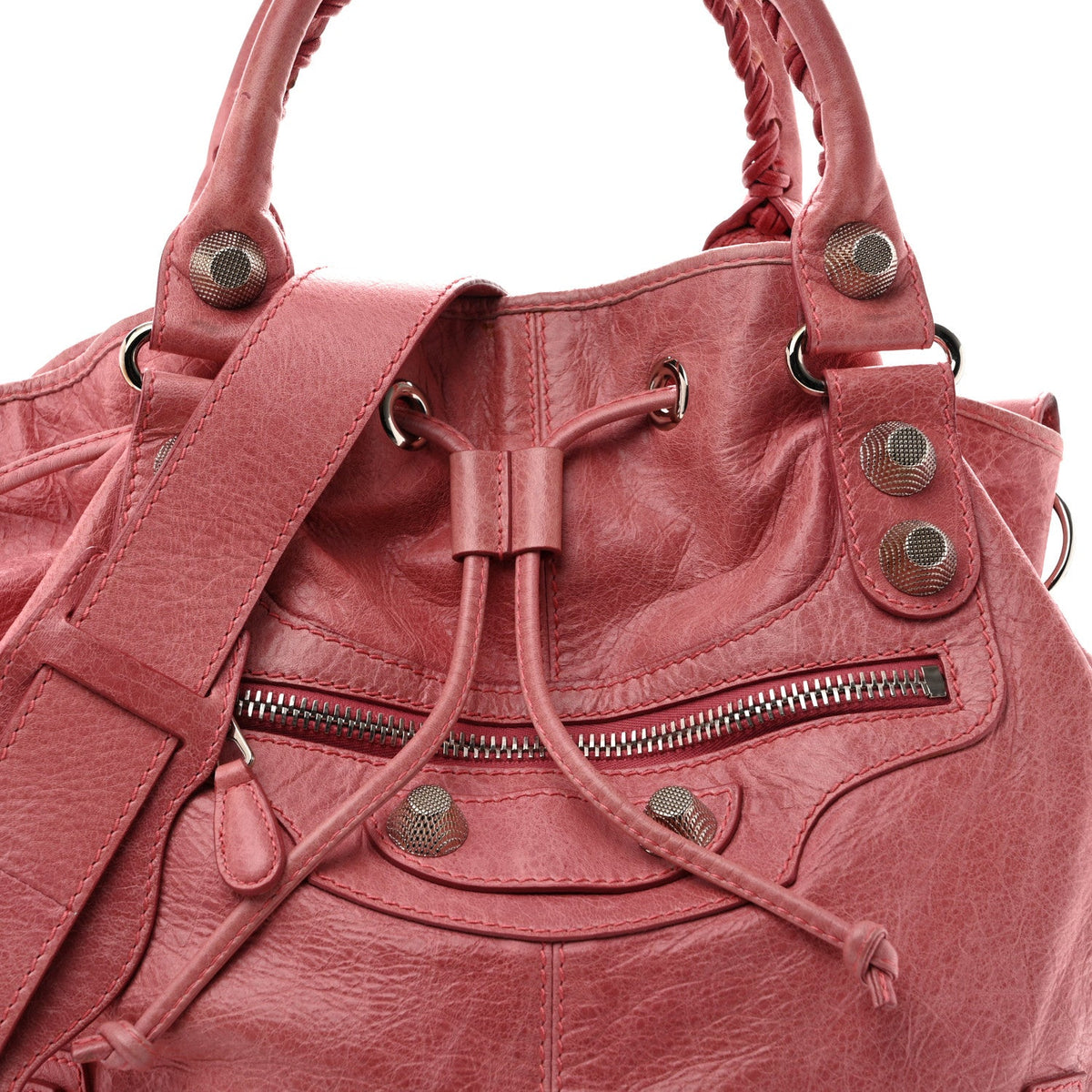 Agneau Giant 21 Silver Hardware Pompon Framboise