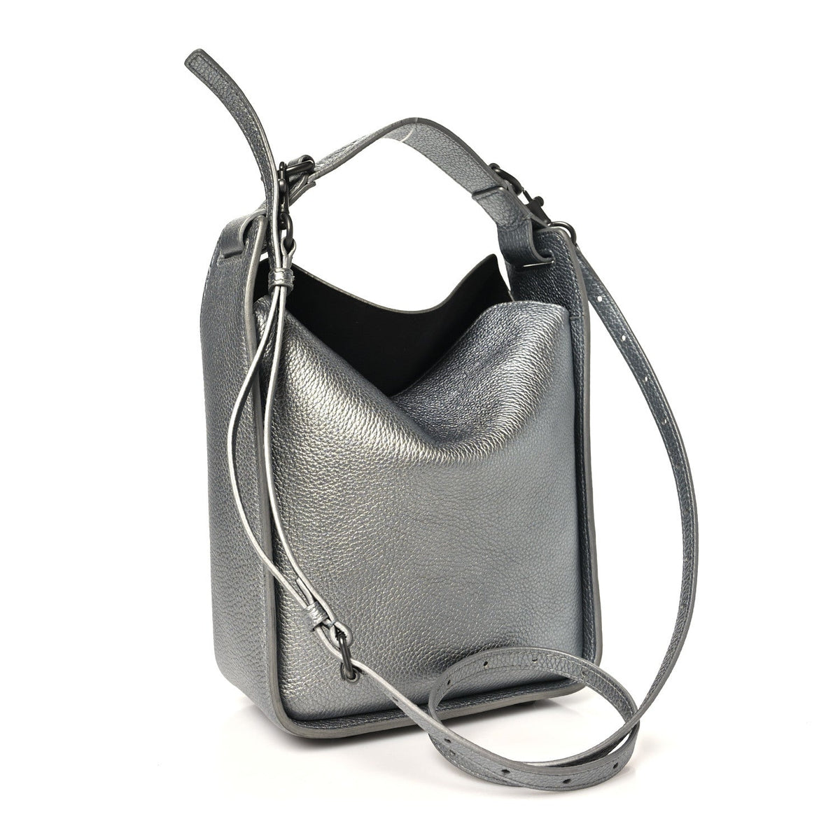 Metallic Calfskin XS Tool 2.0 North-South Tote Silver