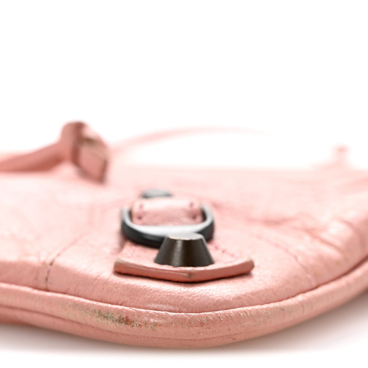 Agneau Classic Hardware Flat Handle Clutch Rose Peche
