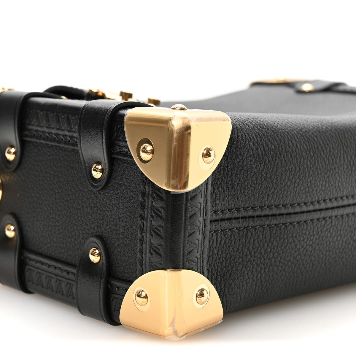 Grained Calfskin Side Trunk PM Black