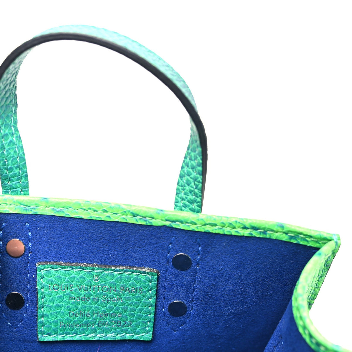 Taurillon Illusion Sac Plat XS Bleu Vert