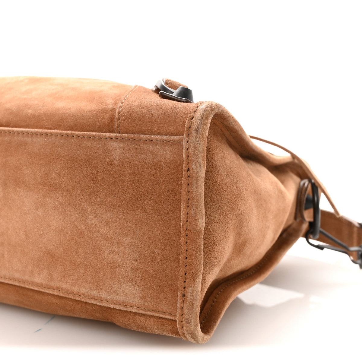 Waxed Suede Calfskin Classic Hardware Small Le City Camel