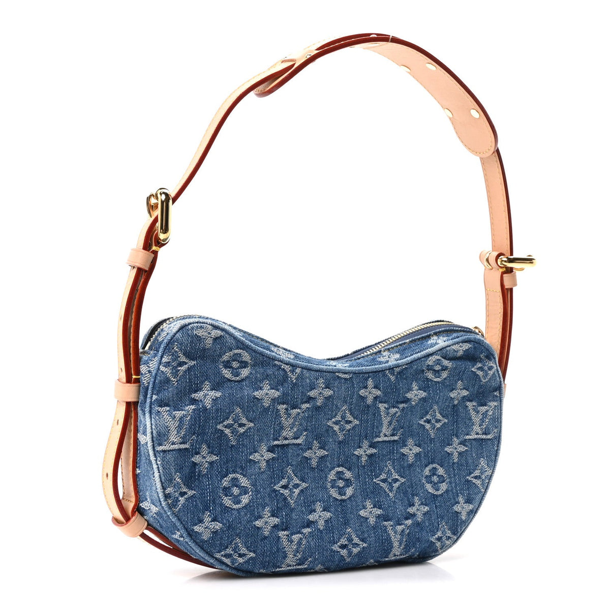 Monogram Denim Croissant MM Blue
