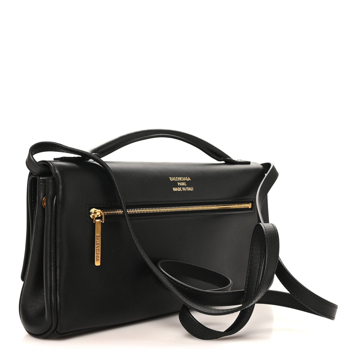 Smooth Calfskin Small Bel Air Clutch On Strap Black Black